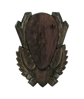 Carved basswood shield for deer trophies